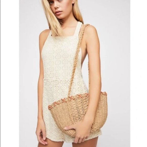 Free People Beach Island Short Overalls S NWT